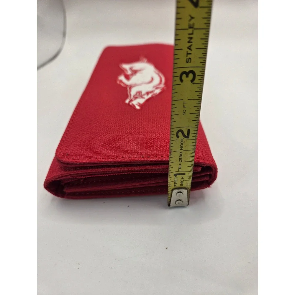 Sandol Arkansas Razorbacks Red Canvas Trifold Wallet NCAA Embroidered Logo